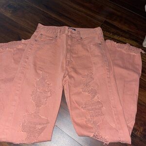 Distressed DirtyPink Jeans
